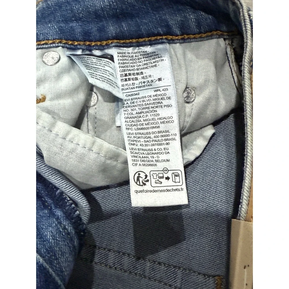 Levi's 721 High-Rise Skinny Jeans Women's W26 L30‎ Blue Distressed Ripped NEW